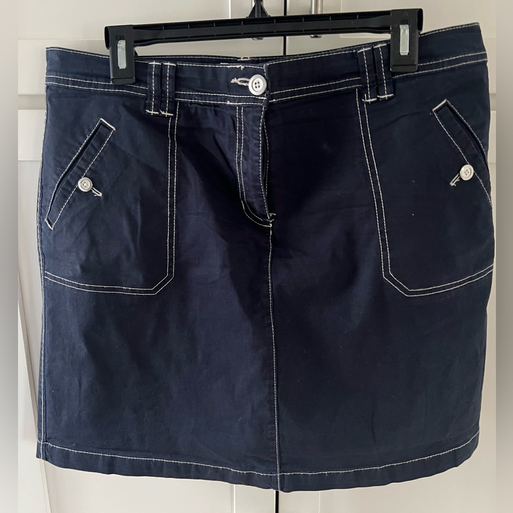 EUC Navy Skort with white stitching by Karen Scott 12